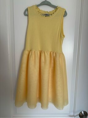 Girls Old Navy Yellow Sleeveless Ruffle-Neck Party Dress
